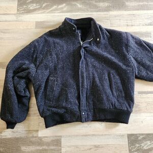 VINTAGE Manhattan Made in USA Wool Bomber Flight Pea Jacket Coat Mens XL